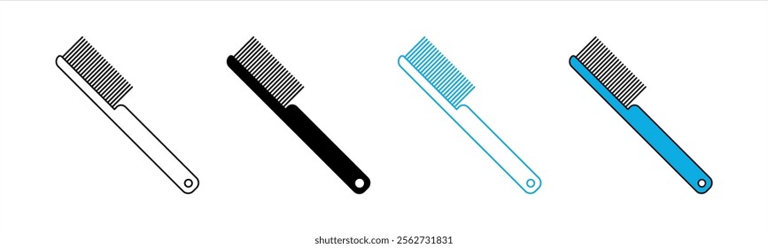 comb icon set. hair comb, hairstylist icon symbol sign. vector illustration