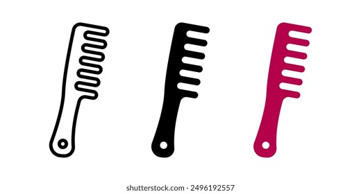 Comb icon set. Hairdresser sign. for mobile concept and web design. vector illustration on white background