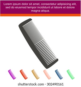 Comb Icon with shadow on a light background