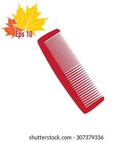 Comb Icon with shadow on a light background