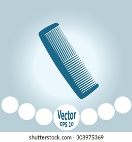 Comb Icon with shadow on a light background