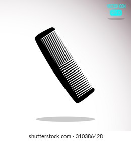 Comb Icon with shadow on a light background