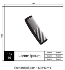 Comb Icon with shadow on a light background.