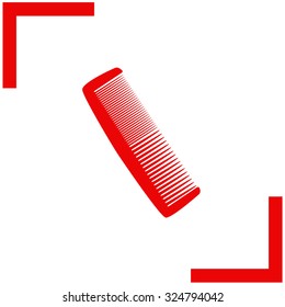 Comb Icon with shadow on a light background.
