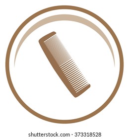 Comb Icon with shadow on a light background.