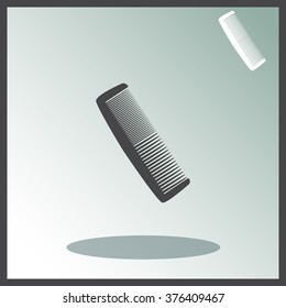 Comb Icon with shadow on a light background.
