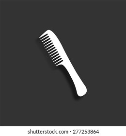 Comb icon with shadow - vector illustration
