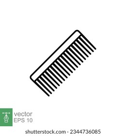 Comb icon. Simple outline style. Hair stylist tool, barber comb, fashion, beauty, hairstyle brush concept. Thin line symbol. Vector illustration isolated on white background. EPS 10.