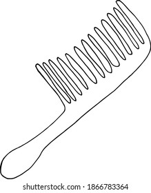 comb icon, sticker. sketch hand drawn doodle. vector monochrome minimalism. combing.