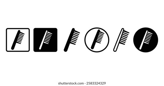 comb icon symbol sign vector design black white color simple flat illustration sets