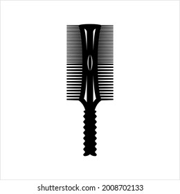 Comb Icon, Teeth Tool With Handle Used To Untangle, Style, Clean Hair Vector Art Illustration