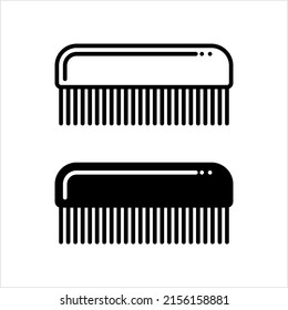 Comb Icon, Teeth Tool With Handle Used To Untangle, Style, Clean Hair Vector Art Illustration