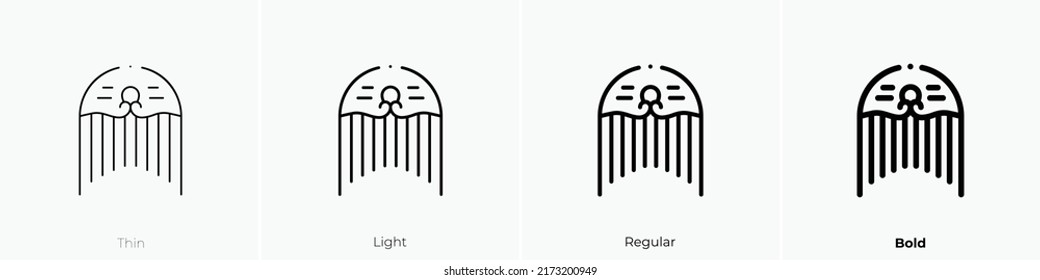 comb icon. Thin, Light Regular And Bold style design isolated on white background