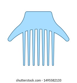 Comb Icon. Thin Line With Blue Fill Design. Vector Illustration.