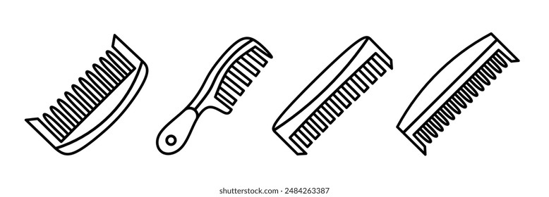 Comb icon. Comb thin line icon collection. Stock vector.