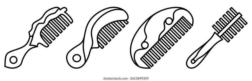Comb icon. Comb thin line icon collection. Stock vector.