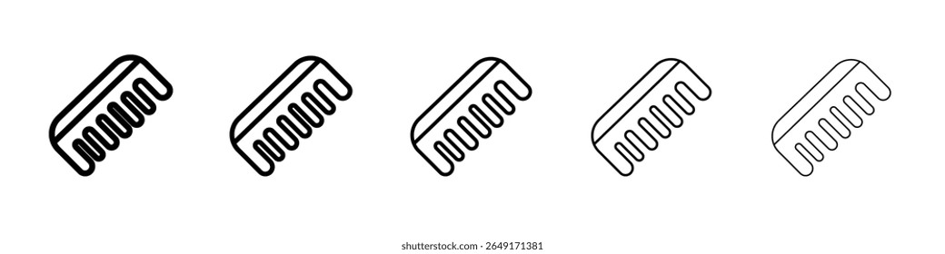 ícone de pente conjunto de marca de logotipo de contorno fino