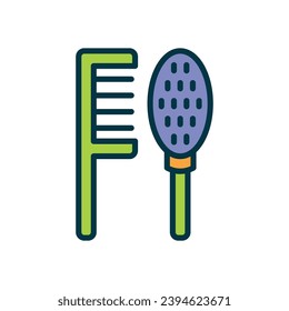 comb icon. vector filled color icon for your website, mobile, presentation, and logo design.