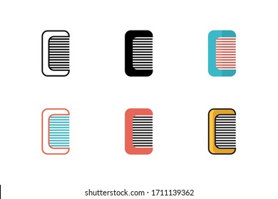 comb icon vector illustration with six different style design. isolated on white background