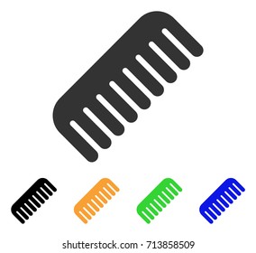 Comb icon. Vector illustration style is a flat iconic comb symbol with black, grey, green, blue, yellow color versions. Designed for web and software interfaces.