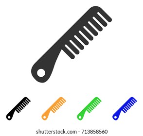 Comb icon. Vector illustration style is a flat iconic comb symbol with black, gray, green, blue, yellow color variants. Designed for web and software interfaces.