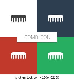 comb icon white background. Editable filled comb icon from beauty. Trendy comb icon for web and mobile.