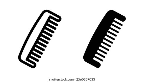 Comb Icons. black and white vector illustration set.