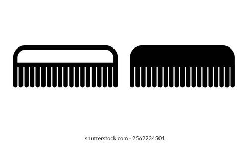 Comb Icons pack in outlined and flat versions