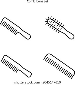 los iconos de coma se establecen aislados en fondo blanco. símbolo de coma lineal de línea delgada para logotipo, web, app, UI. símbolo sencillo del icono de comb.