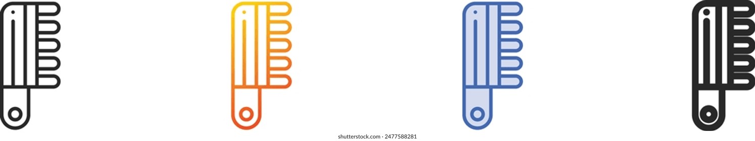 comb icon.Thin Linear, Gradient, Blue Stroke and bold Style Design Isolated On White Background