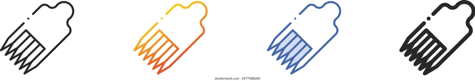 comb icon.Thin Linear, Gradient, Blue Stroke and bold Style Design Isolated On White Background