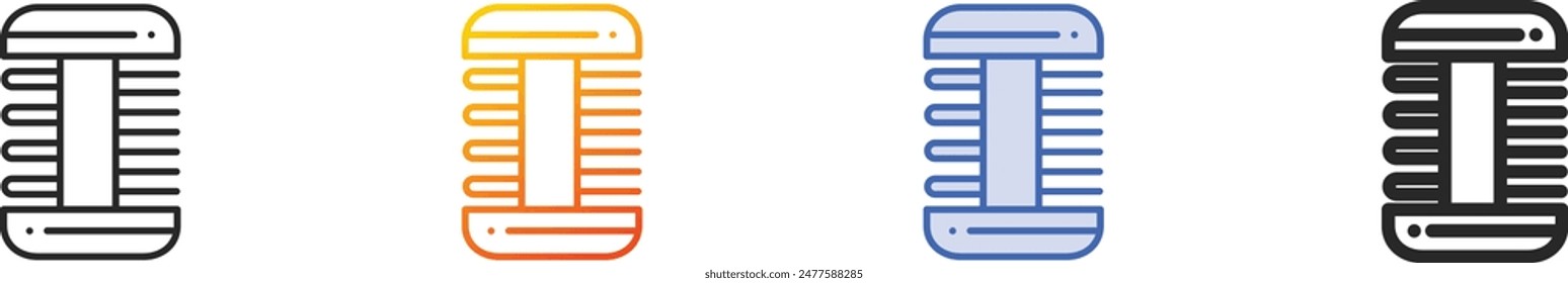 comb icon.Thin Linear, Gradient, Blue Stroke and bold Style Design Isolated On White Background