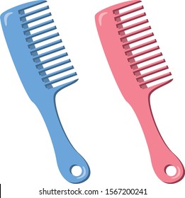 Comb image illustration (blue and pink)