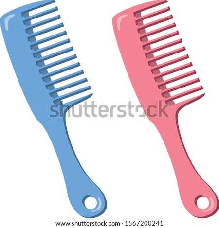 Comb image illustration (blue and pink)