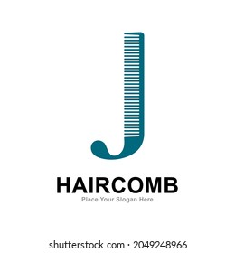 Comb letter J logo vector design. Suitable for fashion style, barbershop and salon