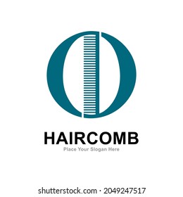 Comb letter O logo vector design. Suitable for fashion style, barbershop and salon