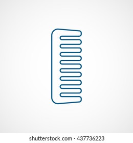Comb Line Blue Icon On White Background