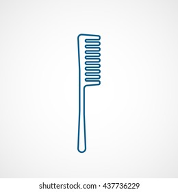 Comb Line Blue Icon On White Background