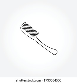 Comb line icon. Hair Comb isolated line icon