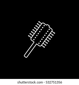 Comb Line Icon On Black Background