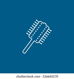 Comb Line Icon On Blue Background