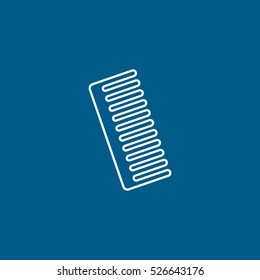 Comb Line Icon On Blue Background