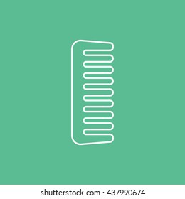 Comb Line Icon On Green Background