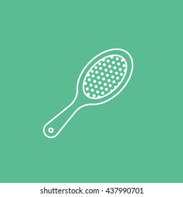 Comb Line Icon On Green Background