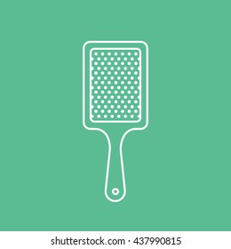 Comb Line Icon On Green Background