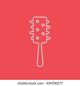 Comb Line Icon On Red Background
