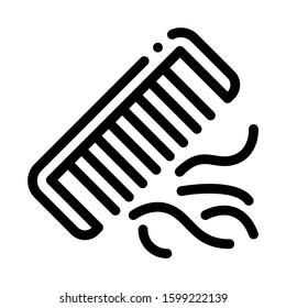 Comb Lost Hair Icon Vector. Outline Comb Lost Hair Sign. Isolated Contour Symbol Illustration