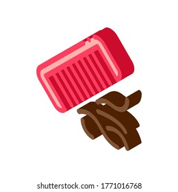 Vector De Icono De Cabello Perdido De Comb. Señal isométrica de peinado perdido. ilustración de símbolo aislado de color