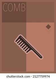 Comb Minimal Design Creative Vector Art Illustration