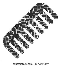 Comb mosaic icon of squares and spheric dots in various sizes. Vector objects are formed into comb composition design concept.